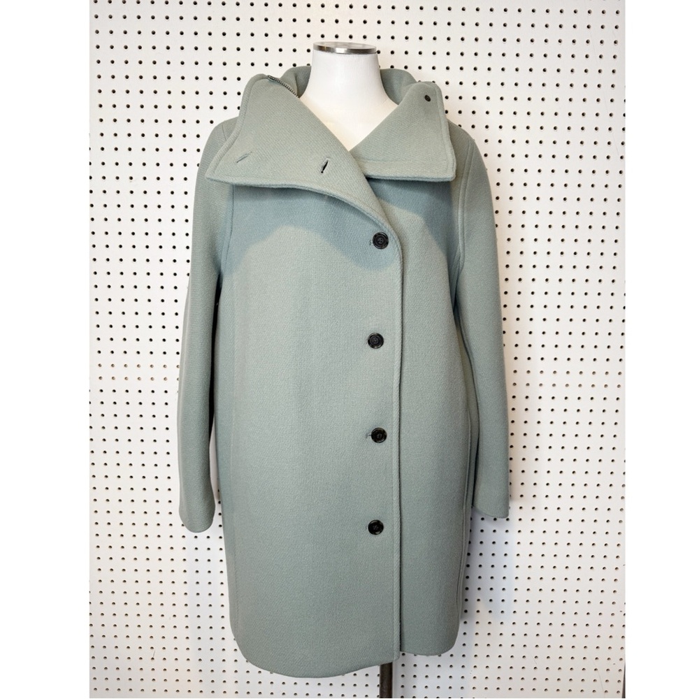 J. Crew | Villa Coat in Italian Stadium-Cloth in Slate Green, Black Label‎ Sz. 6